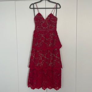 Self Portrait Floral Lace Midi Dress